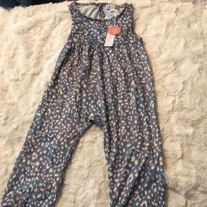 NWT- Bailey’s Blossoms blue jumpsuit with pattern, size 2T